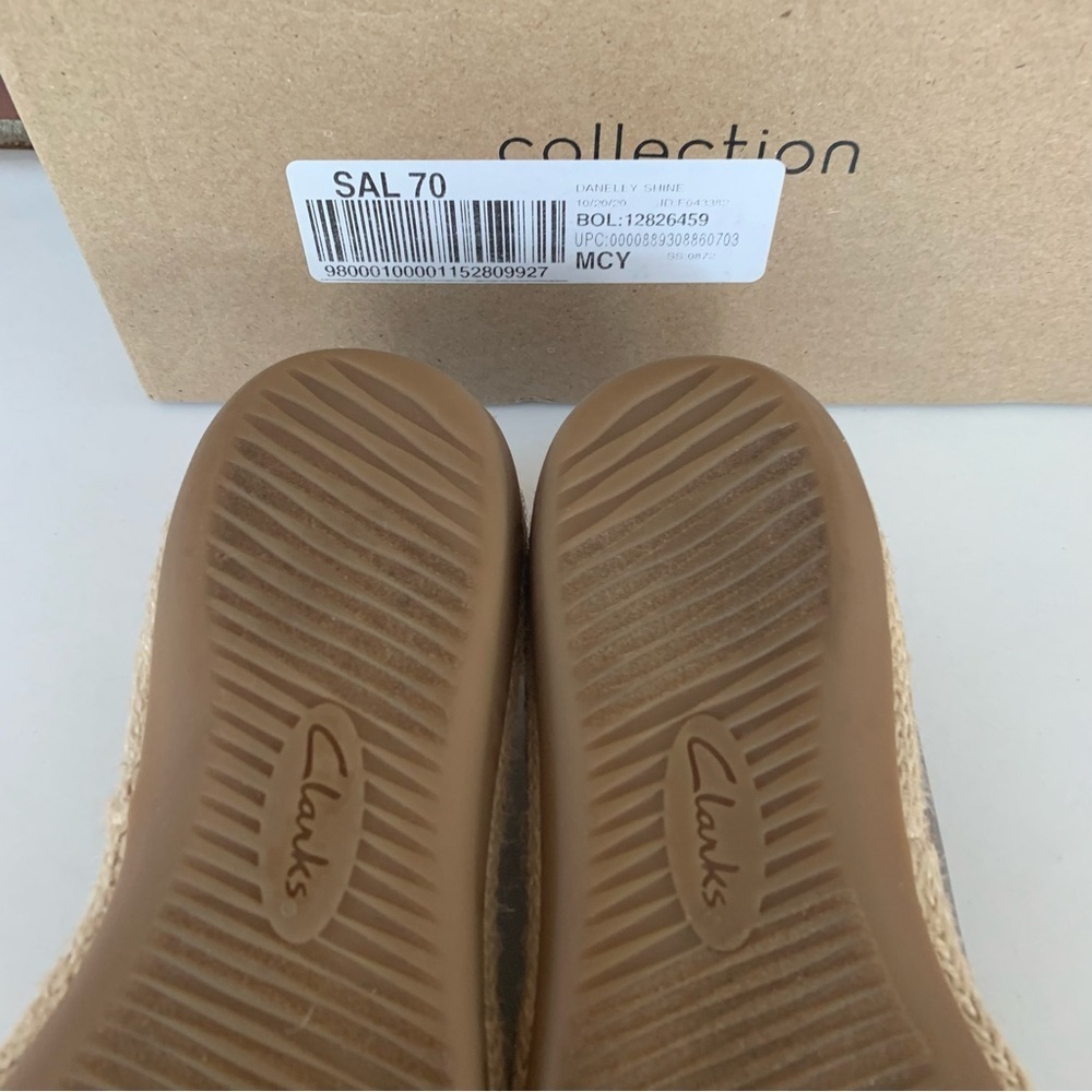 Clarks Women’s Danelly Shine Pewter Leather Slip … - image 8